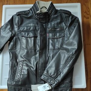 New Rare Vintage Levis Faux Leather Sherpa Coat